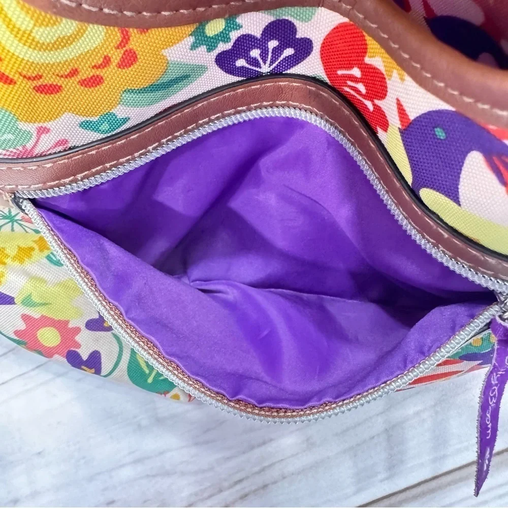 Lily Bloom Colorful Floral Boho Satchel Bag Eco Friendly Lots of Pockets